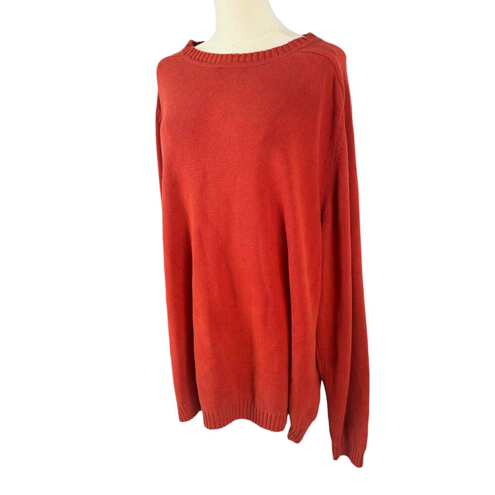 Saint Johns Bay Burnt Rust Orange Oversized Pullover Fall Sweater Earthy Boho XL - Picture 2 of 16